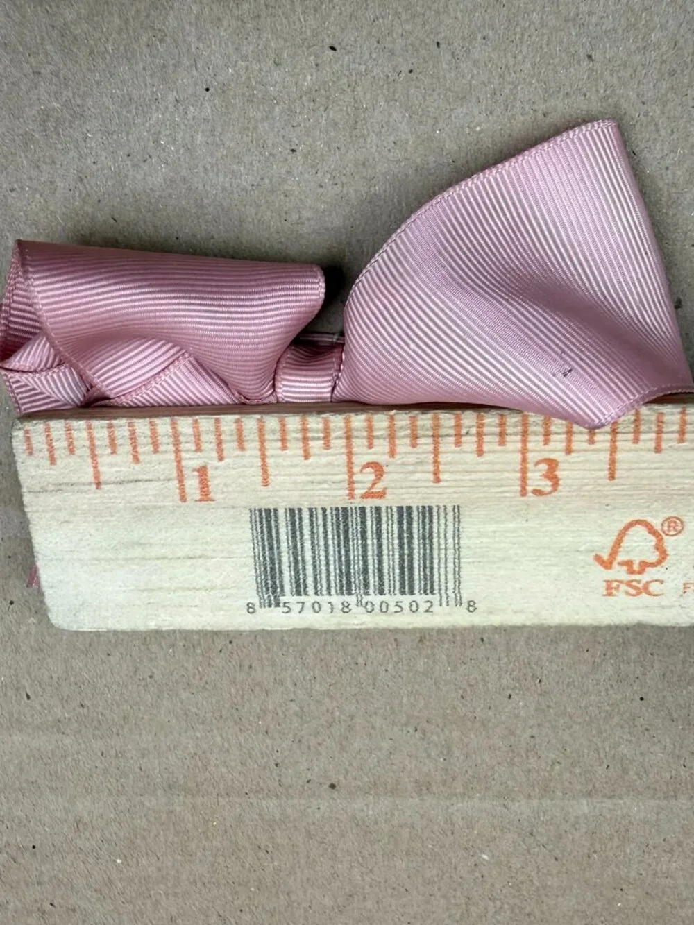 Pink Grosgrain Hair Bow Clip 5 Inches Manual Measurement